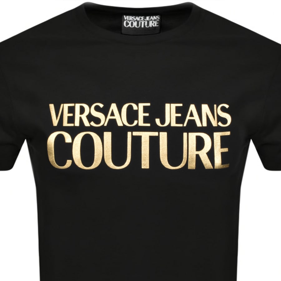 Alternative Image for ProductVersace Jeans Couture Foil Logo T Shirt Black2